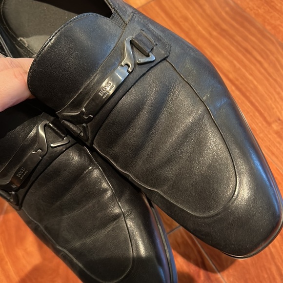 100% Authentic Hugo Boss Men’s Shoe/Slip on Loafer black leather size 9/UK 8 - Picture 7 of 7